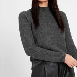 Banana Republic Chunky Mock Neck Sweater Size XS Charcoal Grey NWT